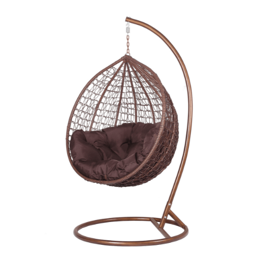 Egg Chair Hanging Brown Basket Brown Cushion egg chairs nz